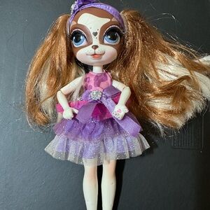 Pinkie Cooper Ginger Jones Doll Runway Doll Bridge Direct Purple/Pink Dress READ